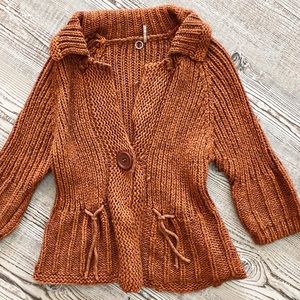 One Girl Who Knit Boho Cardigan Sweater - L